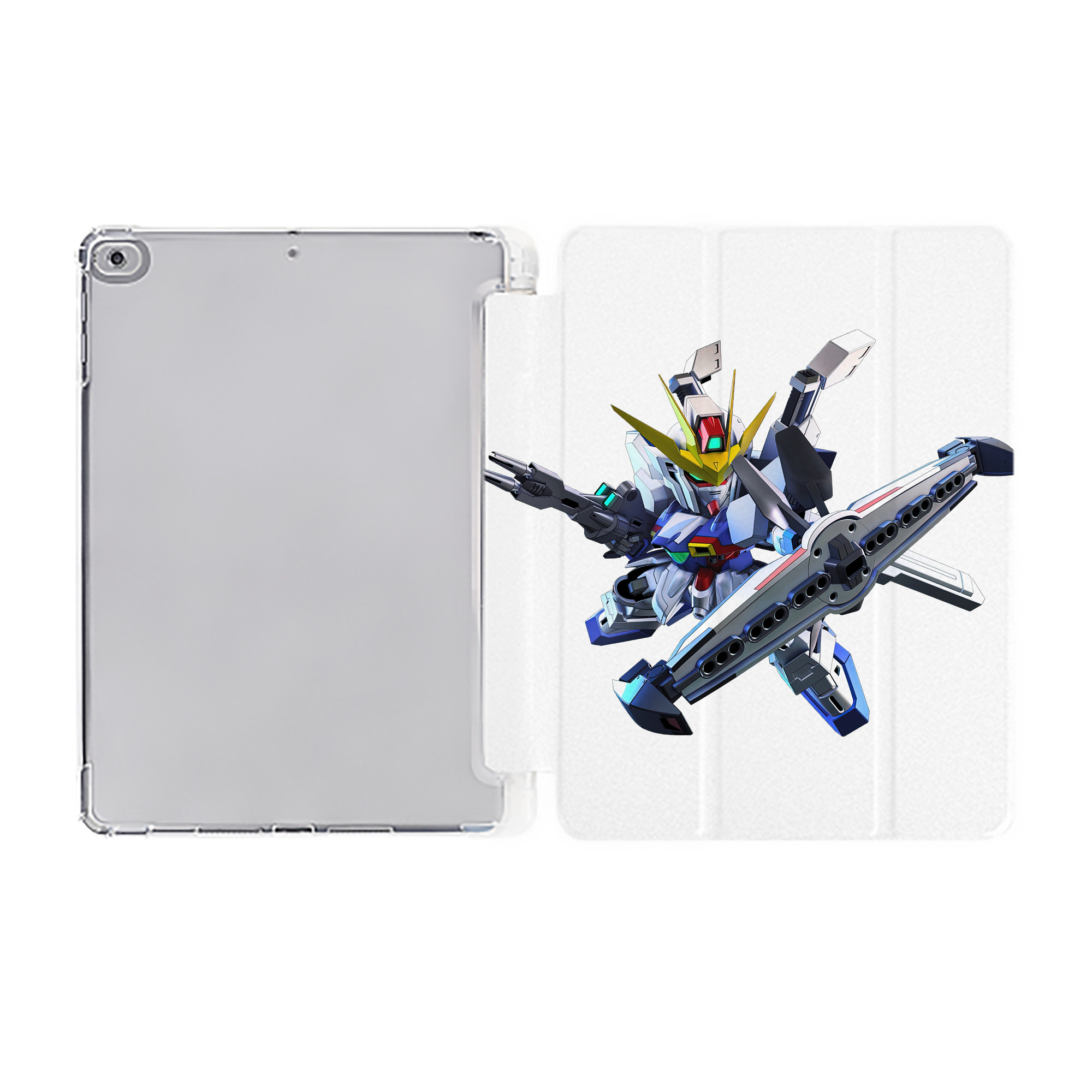 （画像用） 機動戦士ガンダム Mobile Suit Gundam IPad ケース ペン収納付き 三つ折りスタンド PUレザー×シリコン 対応機種9.5/10.5/10.9インチ